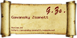 Gavansky Zsanett névjegykártya